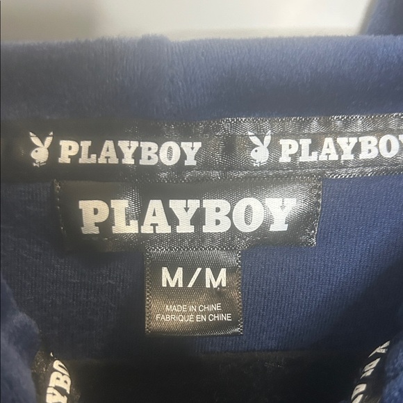 Playboy Dark Blue Velour Set with Rhinestones - Picture 8 of 10
